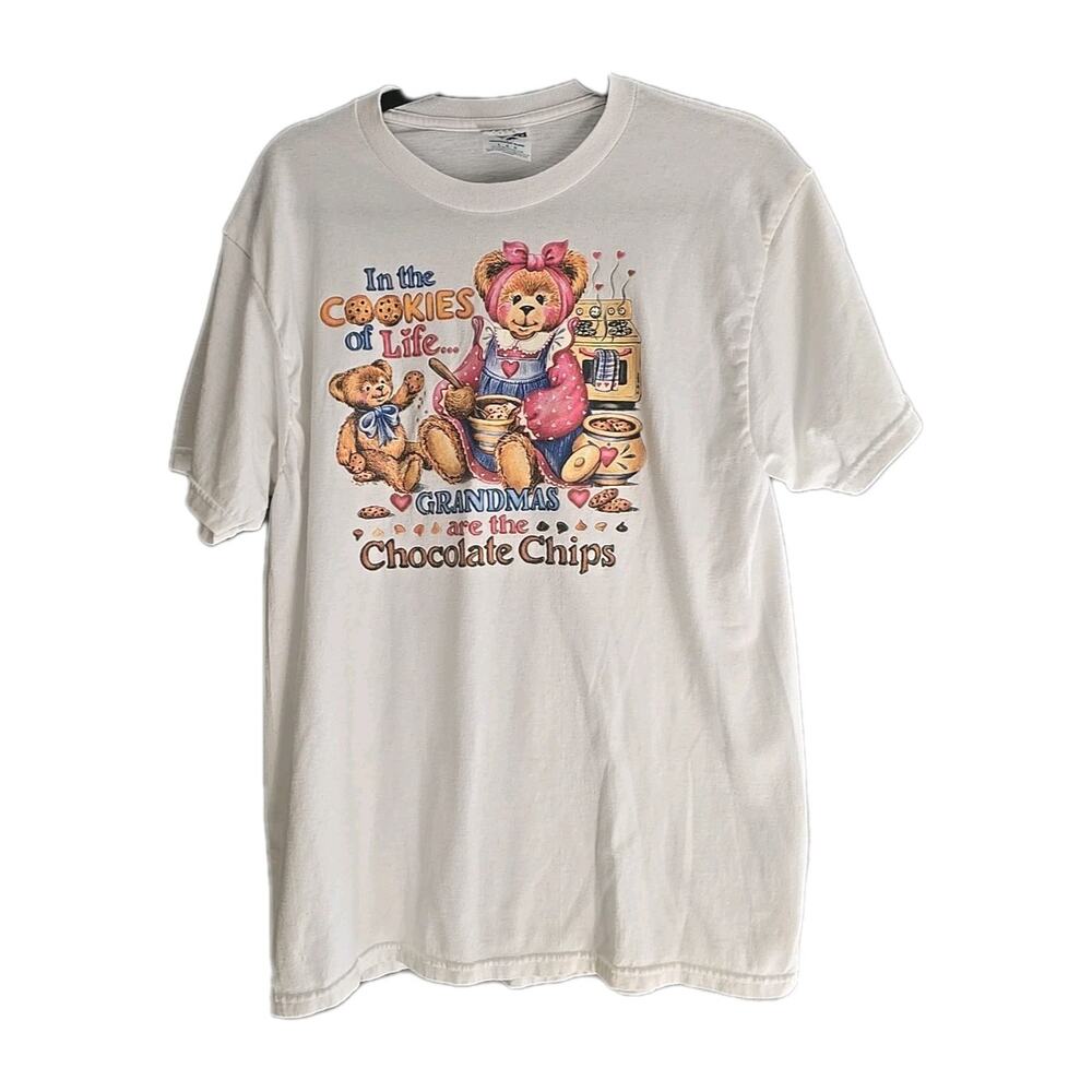 Cookies of Life Grandma Bear Graphic Crew Neck‎ Short Sleeve Top Womans Sz Large